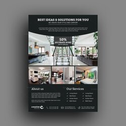 Fantastic Stylish Interior Design Flyer Template Catalog Fit