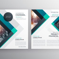 High Quality Flyer Template Design Simple Guidance For You In Abstract Blue Business Brochure With Scaled