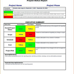 Executive Summary Project Status Report Template Professional Reporting Dashboard Assurance Spreadsheet