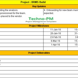 Sterling One Page Project Status Report Template Weekly Management Excel Simple Templates Update Sample