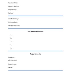 Spiffing This Free Printable Job Description Template Is Great For Employers To Form Fill Word Excel Du Au