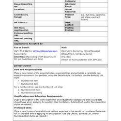 Legit Internal Job Posting Template Word Description Form Sample