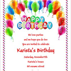 Supreme Birthday Party Invitation Flyer Templates Printable Designs Template Word Shown Above Link Ms