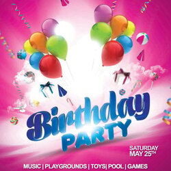Super Birthday Party Flyer Templates Free For Kids