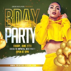 Cool Birthday Party Flyer Template Creative Flyers