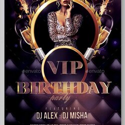 Birthday Party Flyer Templates Free Glamour Template