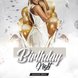 High Quality Birthday Party Download Free Flyer Template Elegant Happy Throughout Newest Editable