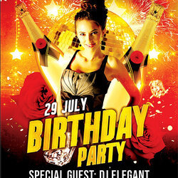 Spiffing Birthday Party Flyer Free Template Templates Untitled