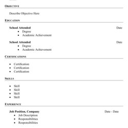 Super Best Fill In Blank Printable Resume For Free At Templates Samples