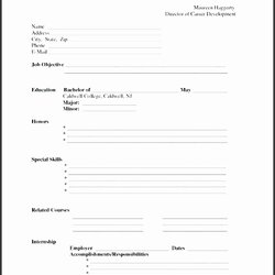 Excellent Blank Templates Printable Resume Template Beautiful Free That Are Of