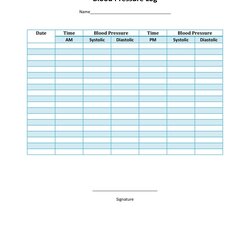 Swell Printable Blood Pressure Log Templates Template Kb Health Will
