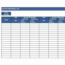 Exceptional Daily Blood Pressure Log Templates Excel Word Kb