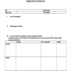 Peerless Employee Action Plan Template Free Sample Example Format Download Corrective Examples Templates Mass