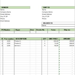Supreme Excel Template Free Purchase Order For Microsoft By Sample Simple