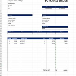 Exceptional Purchase Order Excel Templates At