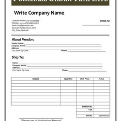 Purchase Order Request Form Excel Templates