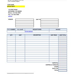 Worthy Best Free Printable Purchase Order Template For At Excel Form Download