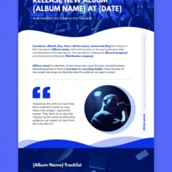 Cool Music Press Release Template Free Printable Templates