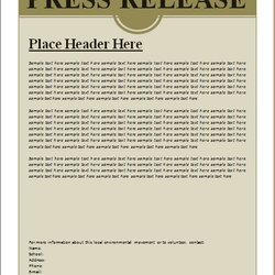 Press Release Template Excel Word Templates