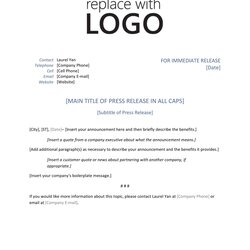 Sterling Press Release Format Templates Examples Samples Template Word Elegant Office Flyers Kb