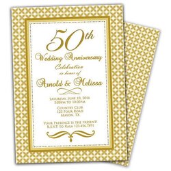Tremendous Wedding Anniversary Invitation Invitations Golden Parties