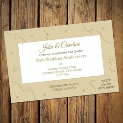 Admirable Famous Inspiration Wedding Anniversary Invitations With Envelopes Golden