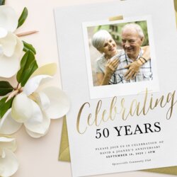 Superb Wedding Anniversary Invitations Wording Ideas And Designs Invitation Gold Parties