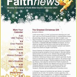 Smashing Free Printable Newsletter Templates For Church Of Christmas Religious Newsletters Template Word