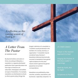 Superlative Free Christian Newsletter Templates Download Printable Light Blue Cross Sky Photo Simple Church