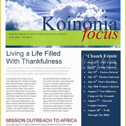 Brilliant Free Printable Newsletter Template For Church Templates Of Sun Rays