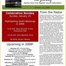 Exceptional Free Church Newsletter Templates Of Printable Editable