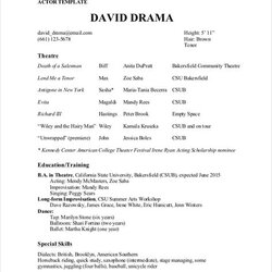 Matchless Inspiring Technical Theatre Resume Template Pictures Di