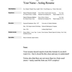 Spiffing Theatre Resume Template Doc Resumes