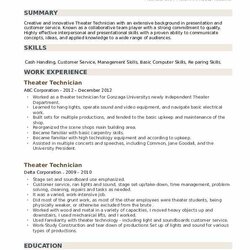 Perfect Theater Technician Resume Samples
