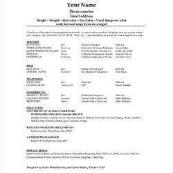 Eminent Theater Resume Template Word Documents Download Theatre Formats Width