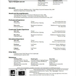 Fine Theater Resume Template Word Documents Download Theatre Technician Format Examples Sample Job Templates