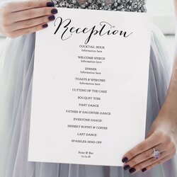 Spiffing Reception Program Printable Wedding Card In