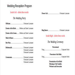 The Highest Standard Wedding Program Templates Free Sample Example Format Width