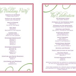 Sublime Wedding Itinerary Templates Free Reception Programs Program Template Sample Event Birthday Party