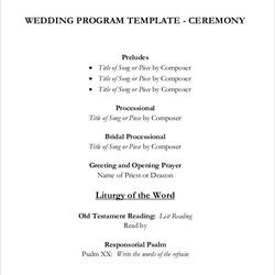 Wedding Program Templates Free Word Documents Download Ceremony Template For