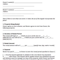 Fine Rental Agreement Templates Word Excel Formats Property Personal Template Forms Real Form Sample