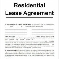 The Residential Lease Agreement Is Shown In Black And White As Well Agreements Contract Landlord Letter