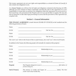 Rental Agreement Template Word Inspirational Tenancy