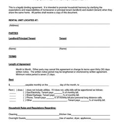 Tremendous Room Rent Contract Template Agreement Rental Month Simple Lease Agreements Templates Printable