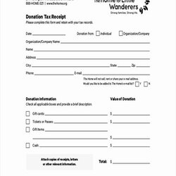 High Quality Tax Donation Receipt Template In Form Templates