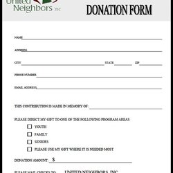 Fantastic Charitable Donation Form Template Charlotte Clergy Coalition Templates Printable Word Example