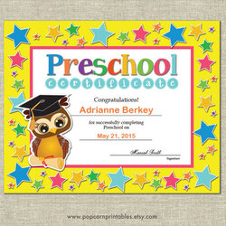 Smashing Graduation Certificate Template Premium And Free Download For Preschool Templates