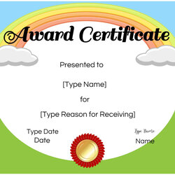 Free Certificate Templates For Kids Certificates Template Printable Graduation Achievement Sample Online