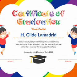 Champion Unique Preschool Graduation Certificate Template Free For Kids