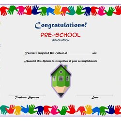 Spiffing Free Preschool Graduation Certificates Templates Printable Certificate